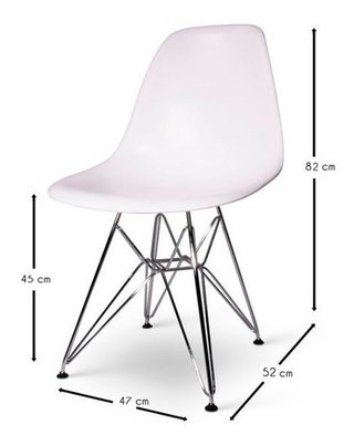 Set 4 Silla Dsw Eames Tapizada Base Cromada - Alto Impacto - comprar online