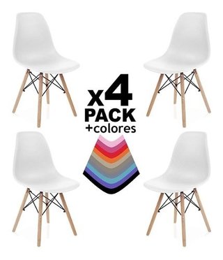 Combo 4 Silla Eames Dsw Abs Varios Colores - Alto Impacto - comprar online