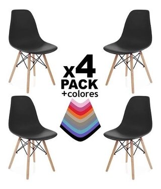 Combo 4 Silla Eames Dsw Abs Varios Colores - Alto Impacto