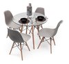 Imagen de Set Mesa Eames Vidrio Cocina Comedor + 4 Silla Alto Impacto