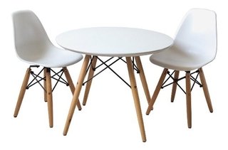 Combo Mesa Eames Kids + 2 Silla Niños Infantil- Alto Impacto