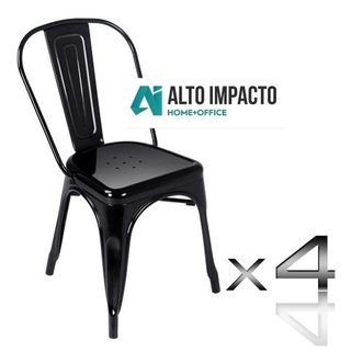 Set * 4 Silla Tolix Negra Pauchard Promo !- Alto Impacto