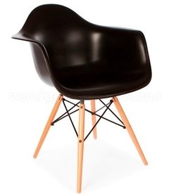 Sillón Eames Daw Abs Base Madera Negro - Alto Impacto -