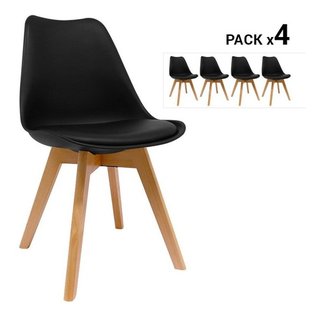 Set X 4 Silla Tulip Eames Escandinava Madera G- Alto Impacto