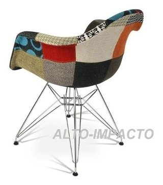 Sillon Silla Patchwork Dar Eames Tapizada - Alto Impacto - tienda online