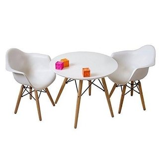 Imagen de Combo Mesa Eames 100 Cm + 4 Sillas Kids Niños - Alto Impacto