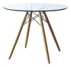 Mesa Eames Dsw Madera Vidrio Redonda 80 Cm - Alto Impacto- en internet