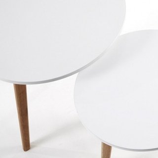 Set 2 Mesa Ratona Escandinava 40-50 Cm Blanca - Alto Impacto - comprar online