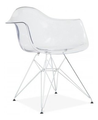 Silla Sillon Eames Dar Transparente Cromada- Alto Impacto