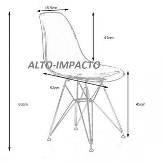 Silla Eames Dsr Base Cromada Abs Amarillo- Alto Impacto- - comprar online