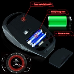 Mouse Gamer USB inalámbrico Iron Man | Ojos iluminados LED | 3 DPI ajustables | Diseño ergonómico silencioso - La Tienda de Comics 
