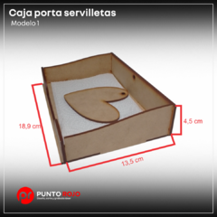 Caja porta servilletas- modelo 1 - Punto Rojo Láser