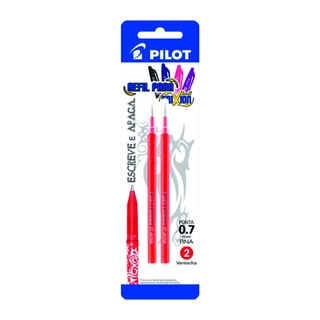 Caneta Escreve E Apaga Frixion 0,7mm Vermelha Pilot Bt 1 Un +Refil Caneta Pilot Frixion Ball Apaga Com Calor Vermelho2uni