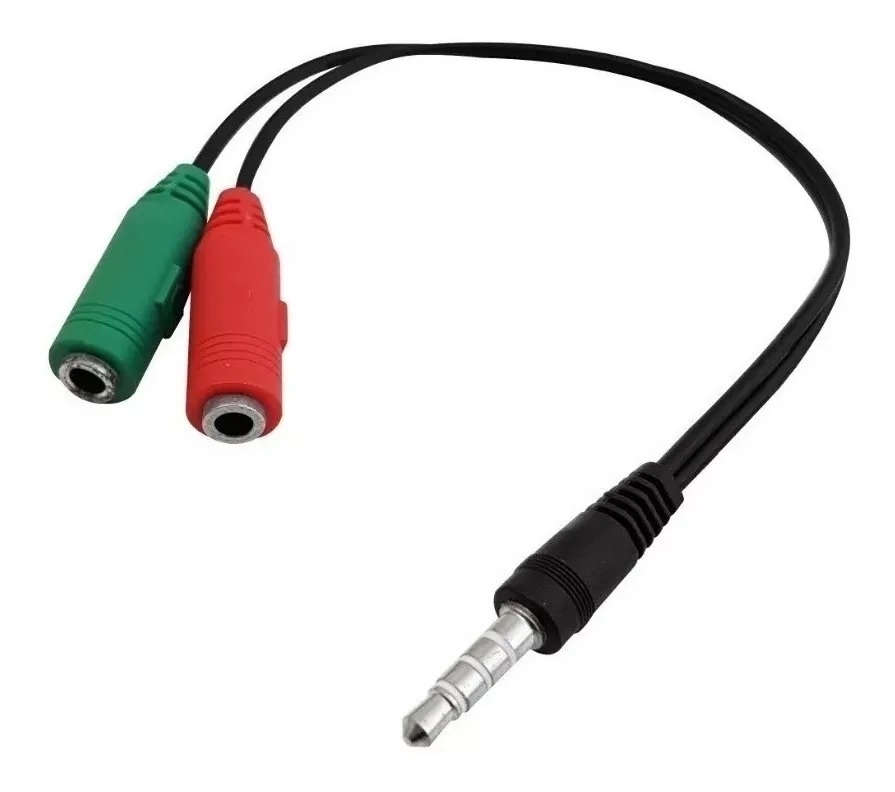 Adaptador Mini Plug 3.5mm (M) a Microfono (H) + Auriculares