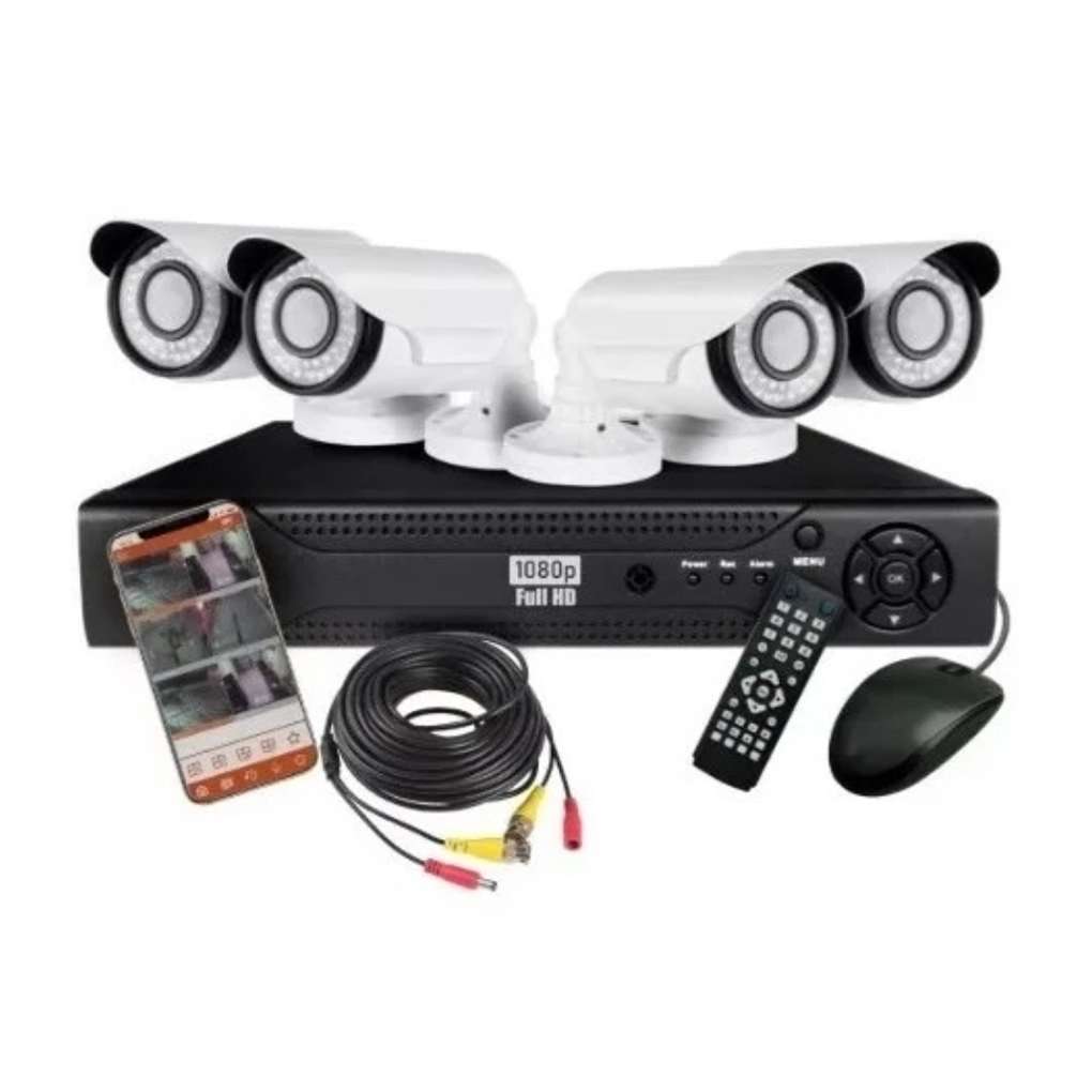 Kit Cámaras De Seguridad CCTV Meriva 1080p Full HD 4 Cámaras DVR