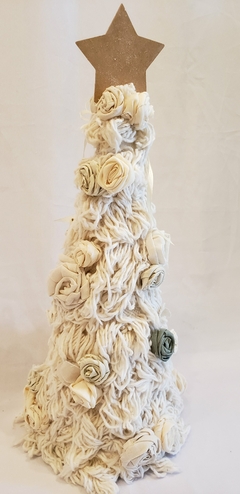 ÁRBOL LANA RULOS FLORES VERDE