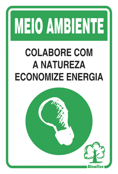 PLACA COLABORE COM A NATUREZA 20X30 REF.: 250CB - SINALIZE