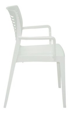 Cadeira Tramontina Victória Branca C/ Braços Encosto Vazado - Kausben