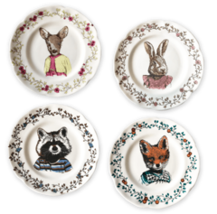 Plato de postre ilustrado CONEJA - Salmón Tienda