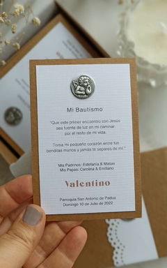 Estampita medalla Valentino Kraft - Angel querubín - comprar online