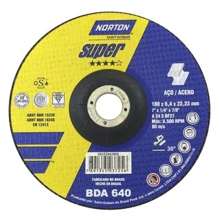 DISCO DESBASTE BDA 640 SUPER (180 X 6,4 X 22,2MM ) NORTON