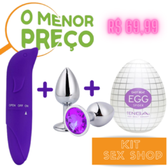 Kit Sex Shop Vibrador + Plug + Egg