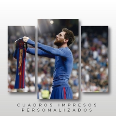 Cuadro Triptico Irregular Messi Barcelona #10