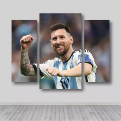 Cuadro Triptico Irregular Argentina Campeón Mundial 2022, Messi (copia) (copia)
