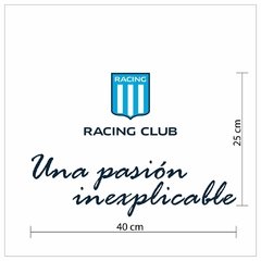 Vinilo Escudo de Racing + Frase