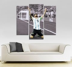 Cuadro Triptico Irregular Messi D10s - Corner - comprar online