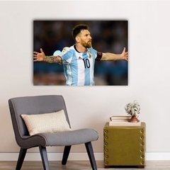 Cuadro Rectangular Messi - Arg - Brazos