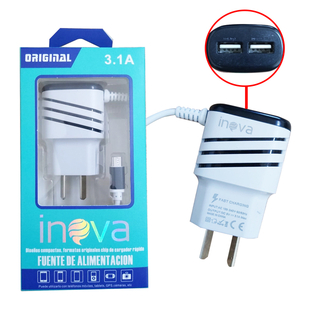 Cargador Celular Micro USB 3.1A INOVA