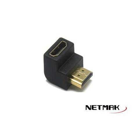 Adaptador HDMI macho a HDMI hembra 90° (codo)