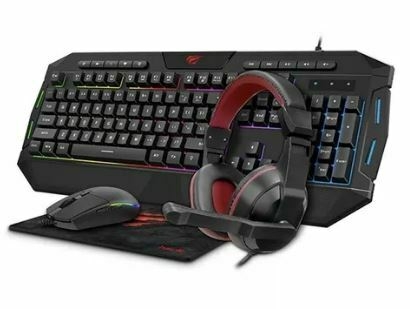 Combo Gamer HAVIT 4 en 1 (teclado+mouse+pad+Auri)