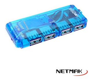 Hub USB 2.0 NETMAK 4 Puertos Slim NM-AC05
