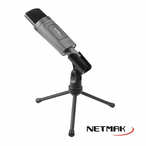 Microfono PC Netmak CONDENSADOR c/tripode NM-MC4