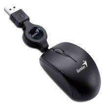 Mini Mouse Retractil Genius USB Rojo/Negro