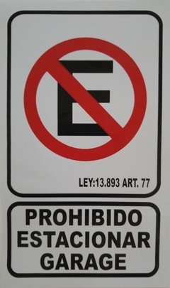 CALCOMANIA 15 x 25 PROHIBIDO ESTACIONAR