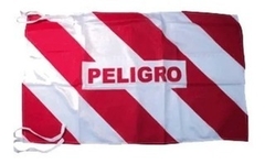 BANDERA ROJA Y BLANCA PELIGRO