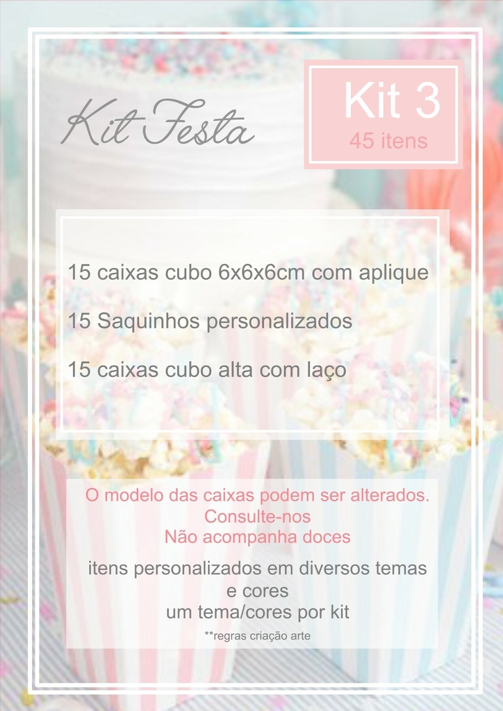 Kit Festa - opção 3 - 45 itens - Finos Fricotes