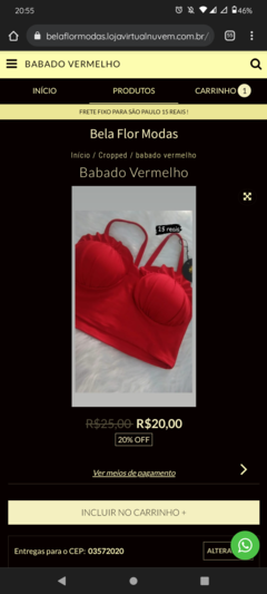 Cropped babado - comprar online