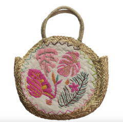 BOLSO BORDADO EN RAFIA NATURAL - comprar online