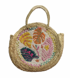 BOLSO BORDADO EN RAFIA NATURAL