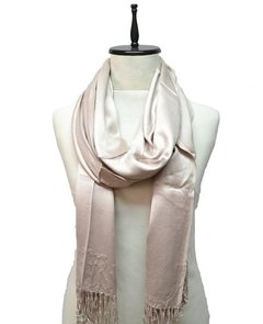 PASHMINA SATINADA LISA CON FLECOS - comprar online