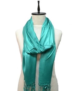 PASHMINA SATINADA LISA CON FLECOS - comprar online