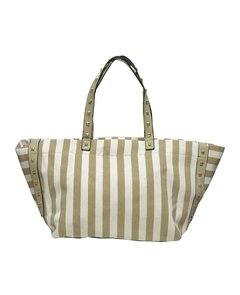 BOLSO BOTE DE ALGODON RAYADO CON TACHAS - comprar online