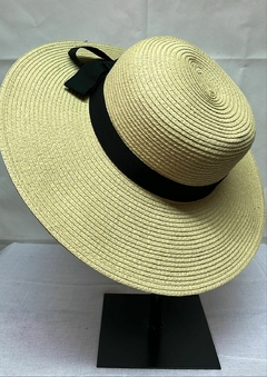 SOMBRERO FIBRA NATURAL CON MOÑO DE GROSS