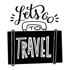 Adesivo Frase - Lets go to travel