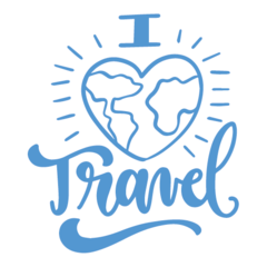 Adesivo Frase - I love travel - loja online