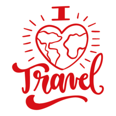 Adesivo Frase - I love travel na internet